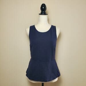 J. Crew Navy Peplum Blouse Small